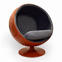 кресло ball chair оранжево-черное в Сыктывкаре