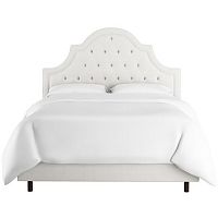 кровать двуспальная 180х200 белая с каретной стяжкой harvey tufted white в Сыктывкаре