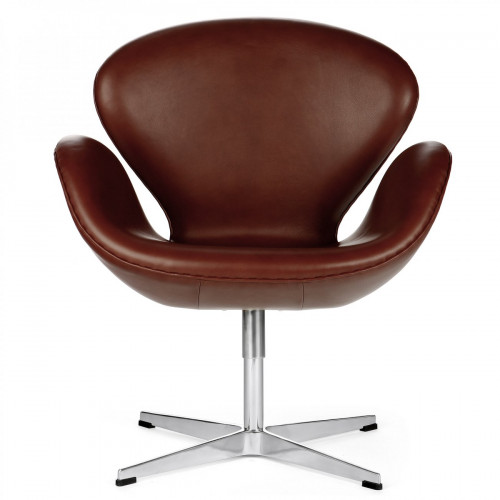 кресло swan chair кожа коричневое в Сыктывкаре