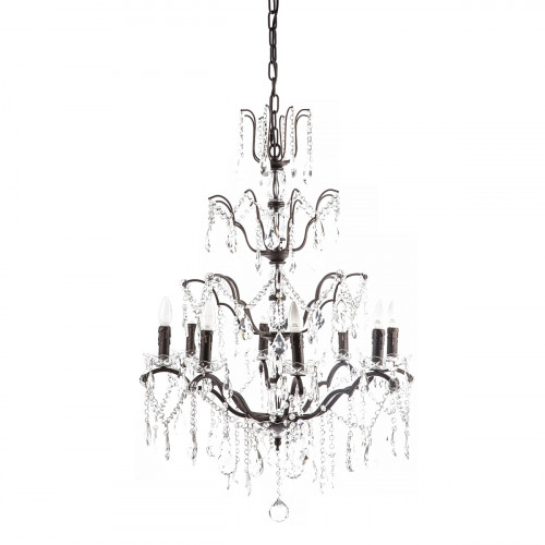 люстра maria theresa grande 8 lamps чёрная, прозрачная в Сыктывкаре