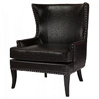 кресло мягкое с ушами черное gramercy club chair в Сыктывкаре