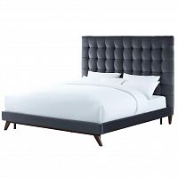 кровать двуспальная 160х200 серая из велюра eden в Сыктывкаре