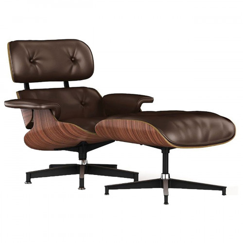 кресло lounge chair & ottoman коричневое в Сыктывкаре