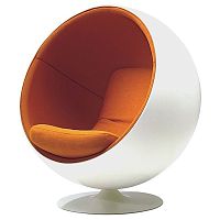 кресло eero ball chair бело-оранжевое в Сыктывкаре
