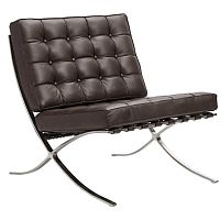 кресло barcelona chair кожа коричневое в Сыктывкаре