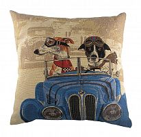 подушка с забавными собаками на синем автомобиле doggie drivers blue в Сыктывкаре