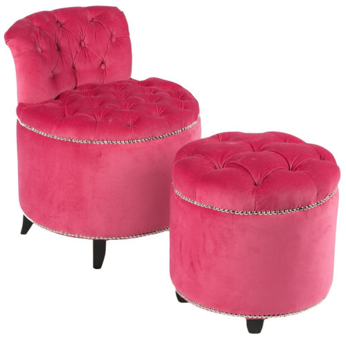 комплект стул + пуф greta розовый в Сыктывкаре