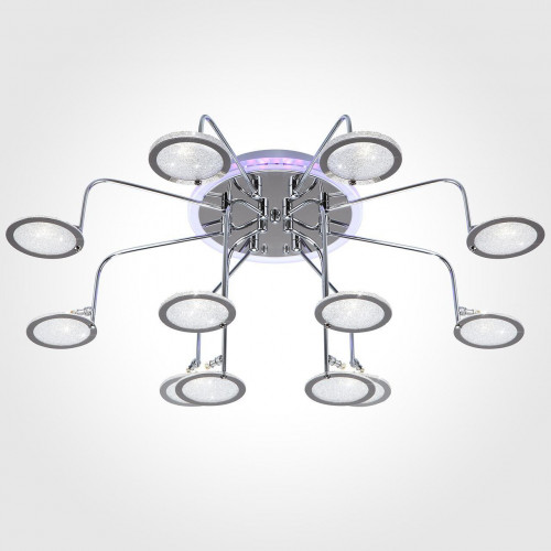 потолочная люстра eurosvet spider 80109/12 хром/синий+фиолетовый в Сыктывкаре