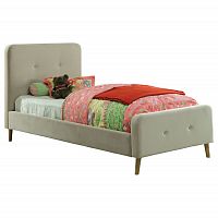 кровать button tufted flannelette beige 140х200 в Сыктывкаре