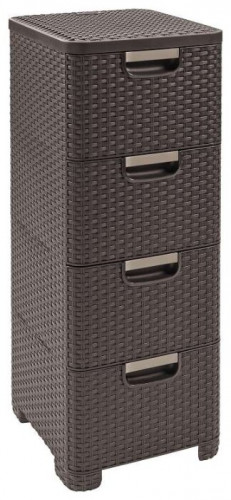 комод c 4 отделениями rattan style тёмно-коричневый в Сыктывкаре