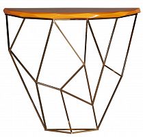 консоль geometric 100x38x90 золото, коричневая столешница в Сыктывкаре