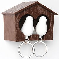 держатель+брелок для ключей двойной sparrow коричневый-белый в Сыктывкаре