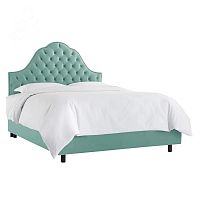 кровать двуспальная 180х200 голубая с каретной стяжкой alina tufted seafoam в Сыктывкаре