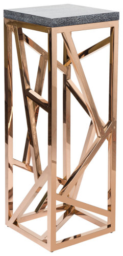 консоль geometric высокая 40x40x110 золото, серая столешница в Сыктывкаре