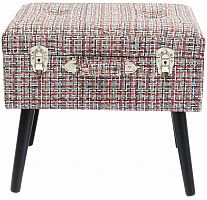 kare design пуф suitcase, коллекция "чемодан" 50*45*35, полиэстер, лен, полиуретан, сосна, красный в Сыктывкаре