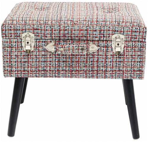 kare design пуф suitcase, коллекция "чемодан" 50*45*35, полиэстер, лен, полиуретан, сосна, красный в Сыктывкаре