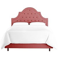 кровать двуспальная 160х200 розовая с каретной стяжкой harvey tufted rose velvet в Сыктывкаре