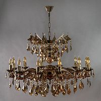 подвесная люстра ambiente leon 2128/12+12 pb tear drop бронза в Сыктывкаре
