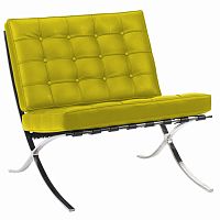 кресло barcelona chair кожа лимонное в Сыктывкаре