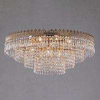 потолочная люстра eurosvet diadema 10078/10 золото/прозрачный хрусталь strotskis в Сыктывкаре