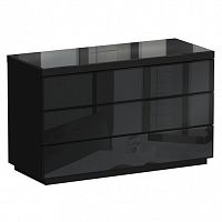 комод kristal 3 ящика черный глянец в Сыктывкаре