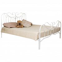 кованая двуспальная кровать 160х200 белая brena в Сыктывкаре