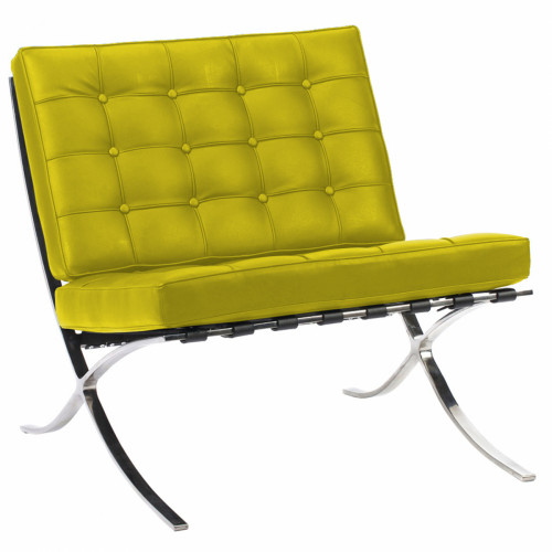 кресло barcelona chair экокожа лимонное в Сыктывкаре