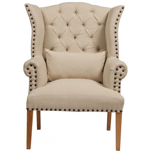 кресло quinn tufted armchair бежевое в Сыктывкаре
