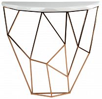 консоль geometric 100x38x90 золото, белая столешница в Сыктывкаре