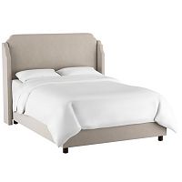 кровать двуспальная с мягкой спинкой 180х200 серая aurora wingback light gray в Сыктывкаре