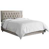 кровать двуспальная 180х200 серая с каретной стяжкой alix light gray в Сыктывкаре
