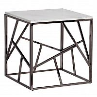 стол журнальный black chrome cube 55*55*56 см хром, белый в Сыктывкаре