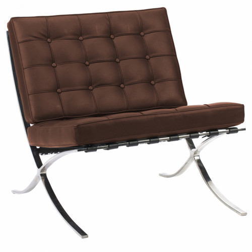 кресло barcelona chair экокожа коричневое в Сыктывкаре