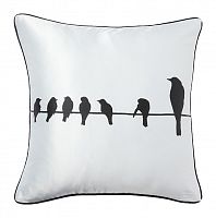 подушка с птичками на проводах birdies on a wire white в Сыктывкаре