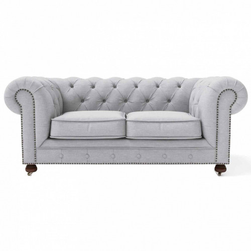 диван chesterfield lux двухместный прямой светло-серый в Сыктывкаре