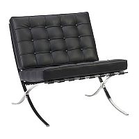 кресло barcelona chair кожа черное в Сыктывкаре