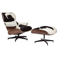 кресло lounge chair & ottoman черно-белое в Сыктывкаре