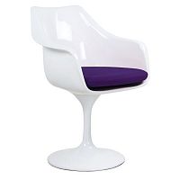 кресло tulip armchair бело-фиолетовое шерсть в Сыктывкаре