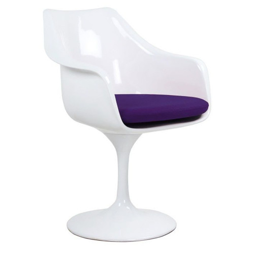 кресло tulip armchair бело-фиолетовое шерсть в Сыктывкаре